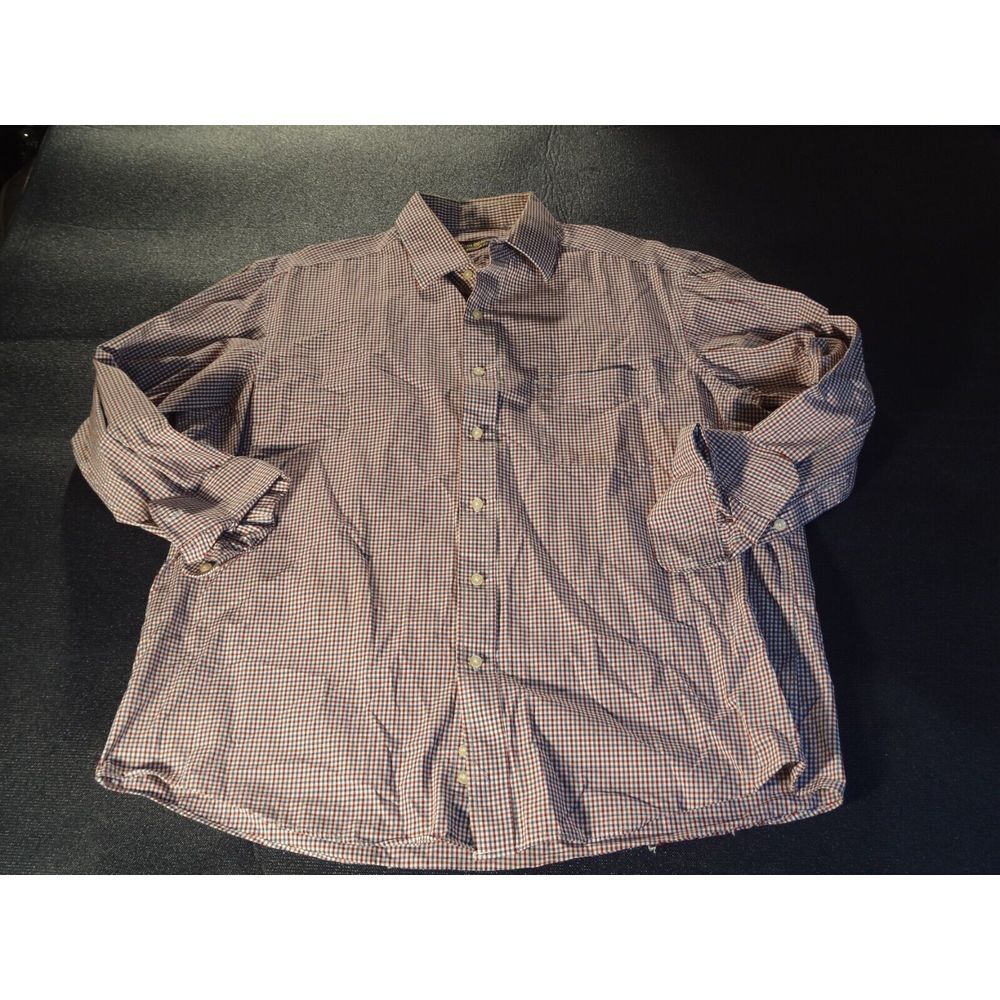 Club Room Shirt Adult Medium Button Down Red White Striped Casual Cotton Mens 17